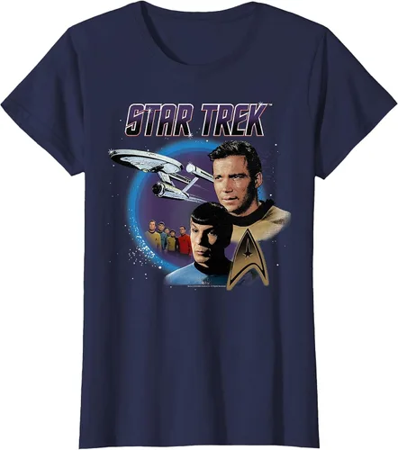 Vista 74 de Star Trek Original Series Vintage Enterprise T-Shirt Baby Blue