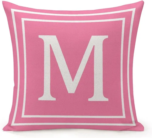 Vista 17 de Funda de almohada decorativa con diseño de letras blancas y monograma D, para sofá, dormitorio, automóvil, 16 x 16 pulgadas