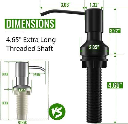 Vista 5 de Dispensador de jabón para fregadero de cocina, dispensador de jabón para fregadero de cocina con botella de 17 oz, recarga desde la parte superior