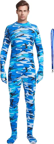 Vista 10 de Overol completo Full Bodysuit con ayudante de cremallera, unisex, para adultos, sin capucha, de Spandex elástico, traje Zentai de cuerpo entero Negro