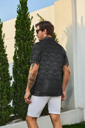 Vista 3 de Camisas de golf para hombre, ajuste seco, manga corta, rendimiento casual, absorción de humedad