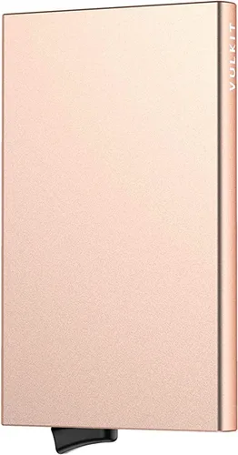 Vista 19 de VULKIT Cartera desplegable, soporte minimalista para tarjetas de crédito, bloqueo RFID, funda de metal delgada para hombres