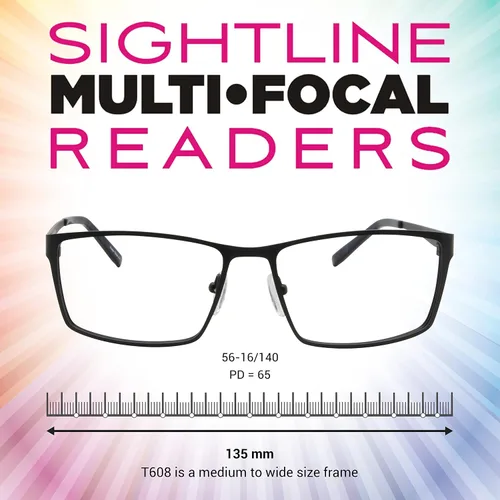 Vista 3 de Sightline Saul Progressive - Lentes de lectura multifocal, marco de calidad premium, a la moda contemporánea