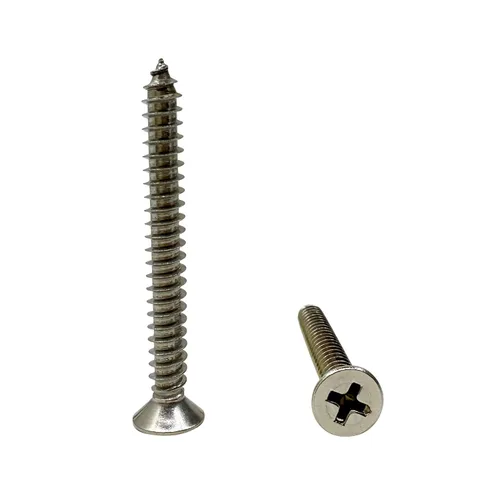 Vista 26 de Tornillos de madera M4x10mm, tornillo Phillips de cabeza plana de acero inoxidable, tornillo autorroscante de cabeza avellanada Phillips