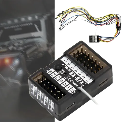 Vista 6 de Transmisor RC de 7 canales con receptor, sistema de control de luz integrado y juego de 12 luces LED, control remoto de radio de 2.4 GHz para auto a