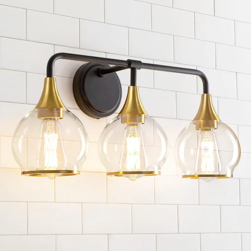 Vista 20 de Accesorios de iluminación de baño en oro cepillado, luces de tocador de 2 luces con pantalla de vidrio esmerilado blanco lechoso, lámpara de tocador