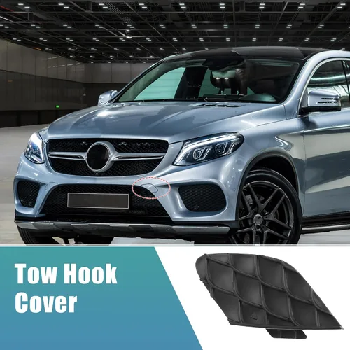 Vista 3 de uxcell Tapa de gancho de remolque de parachoques delantero para Mercedes-Benz GLE 400 2016-2019 No.A2928855722