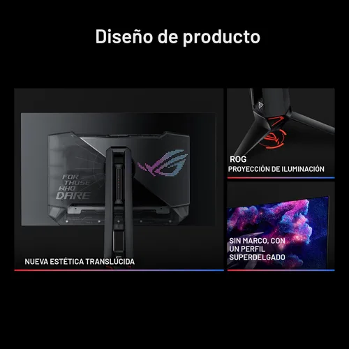 Vista 4 de ASUS ROG Swift OLED 27" 1440P Monitor para juegos (PG27AQDP) - WOLED, QHD, 480Hz, 0.03ms, compatible con G-SYNC, disipador de calor personalizado