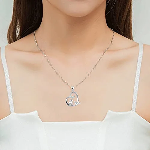 Vista 2 de Regalo de aniversario de Navidad para novia, esposa, collar con texto en inglés "I Love You Forever" para mujeres, amantes de los elefantes, regalos