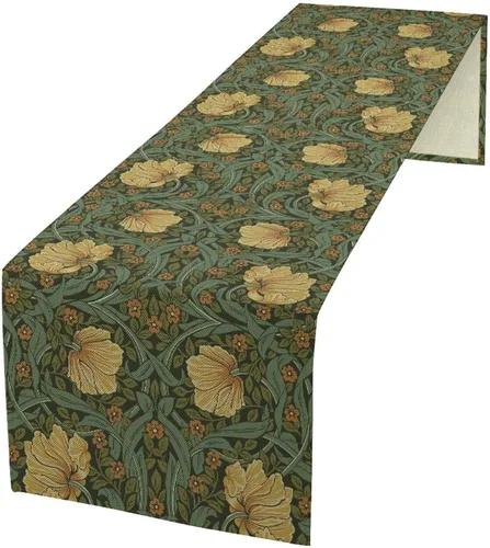 Vista 36 de Camino de mesa de estilo rústico retro, decoración de mesa de cocina, sala de estar, comedor, para el hogar, con diseño de osos, alces, ciervos