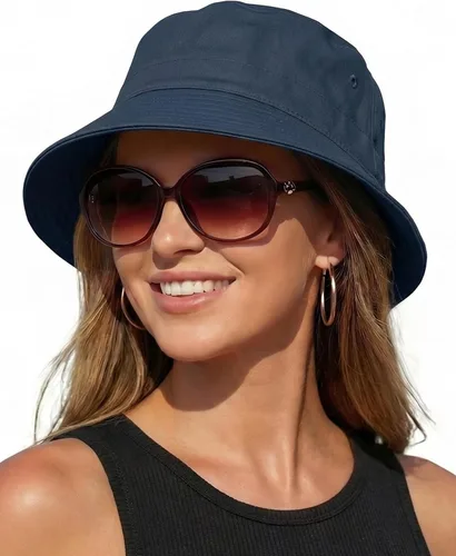 Vista 17 de HONGTEYA Sombreros de sol de pescador para mujer y hombre, sombrero de Blanco