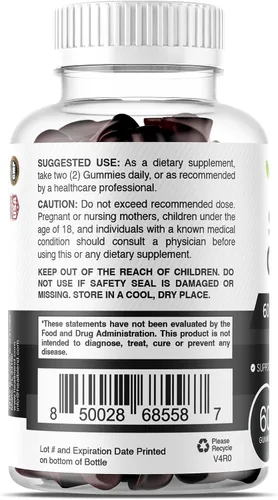 Vista 8 de healblend Gomitas Shilajit orgánicas del Himalaya de 600 mg – Salud óptima, energía e inmunidad para hombres y mujeres, sabor a fruta natural – 60