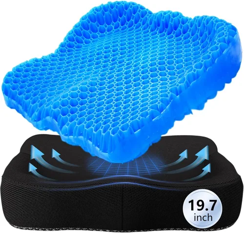 Vista 8 de Cojín de asiento más grueso para silla de oficina, gran cojín de asiento de gel para largas sesiones de sentado, soporte para alivio del dolor