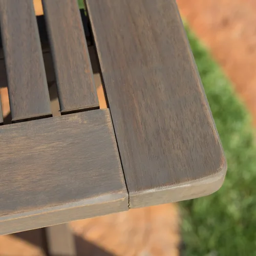 Vista 6 de Christopher Knight Home Positano - Juego de comedor plegable de madera de acacia para exteriores, acabado gris