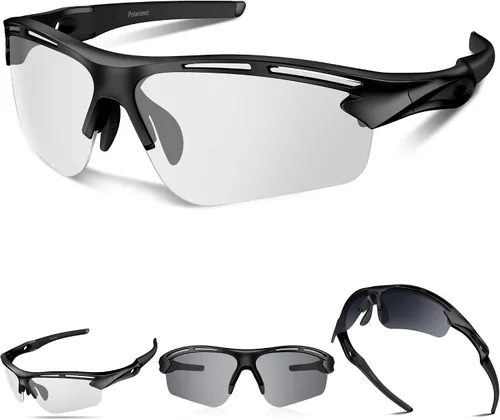 Vista 8 de Lentes de sol polarizados deportivos para hombres y mujeres, protección UV400 para correr, ciclismo, pesca, senderismo, TR90