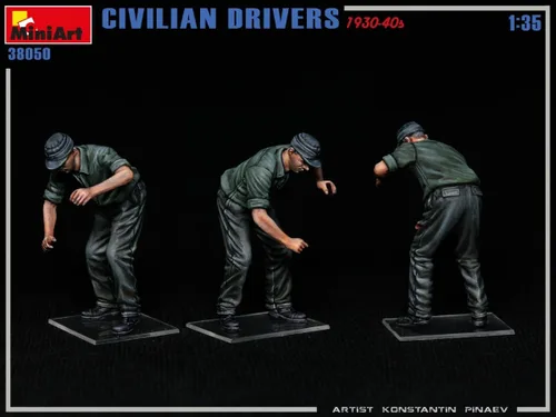 Vista 6 de MiniArt Sprue Brothers 1:35 Civilian Drivers 1930-40s Set de figuras MIA38050
