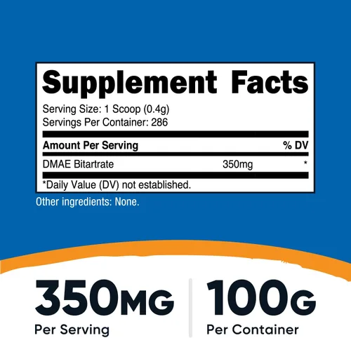 Vista 2 de Nutricost Polvo puro de bitartrato de DMAE 3.53 oz