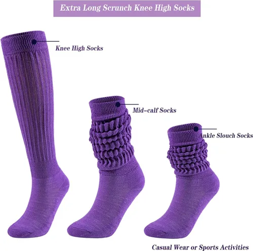 Vista 3 de Ultrafun Calcetines holgados para mujer, calcetines suaves y extra largos de punto, calcetines altos hasta la rodilla, tallas 9 a 11