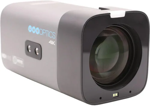 Vista 2 de PTZOptics Cámara Studio 4K (gris) Zoom óptico de 12x Video UHD60 Cámara de transmisión controlada por IP para transmisión y eventos + trípode