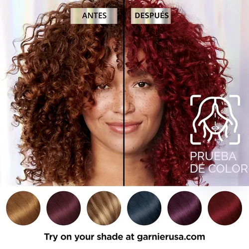 Vista 6 de Garnier Nutrisse Ultra Color - Crema nutritiva para el cabello, BR2, color borgoña intenso oscuro (Passion Fruit), tinte permanente para el cabello