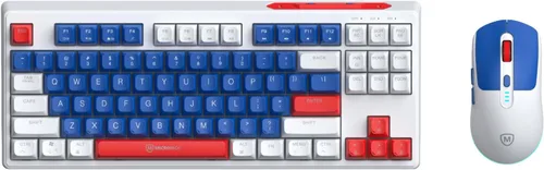 Vista 8 de Combo de teclado y mouse inalámbricos 2.4G, juego de mouse con retroiluminación RGB para Windows, Android y MacOS, teclado estético con dongle USB