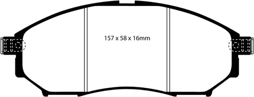 Vista 2 de EBC Frenos Yellowstuff serie 4000 Street DP41671R para adaptarse a NISSAN (AUSTRALIA Y NUEVA ZELANDA), INFINITI, NISSAN, NISSAN COMERCIAL, RENAULT