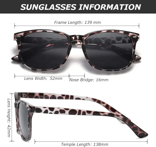 Vista 5 de DUSHINE - Gafas de sol polarizadas para mujer, estilo clásico, retro, 100 % protección UV