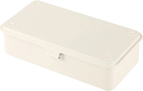 Vista 6 de OMISTAR Caja de almacenamiento de acero con tapa con bisagras, contenedor de metal para sellos de álbumes de recortes, caja de herramientas de metal