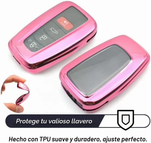 Vista 3 de MECHCOS Compatible con Toyota Camry RAV4 Highlander 4Runner Corolla Mirai Avalon C-HR Prius C V Prime AWD-e 86 Funda Protectora de Silicona Rosa TPU