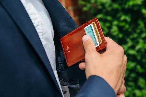 Vista 2 de Bosca Cartera con bolsillo frontal para hombre en piel vieja - RFID