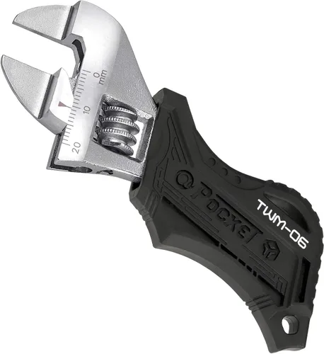 Vista 4 de Engineer TWM-08 - Llave ajustable de bolsillo compacta de 110 mm con mordazas ultra delgadas de 2 mm y cubierta de mango cómoda (TPR)