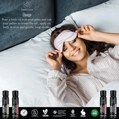 Vista 6 de Aceite de masaje sensual orgánico-comestible - Sin manchas y no pegajoso, aceite de coco fraccionado 1 fl oz cada uno - 4 fl oz/4 piezas
