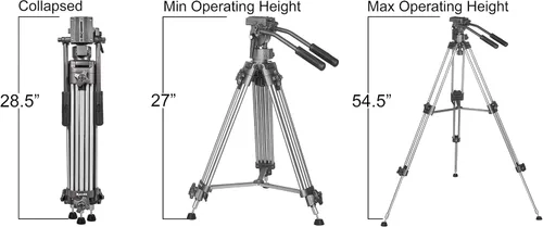 Vista 8 de Ravelli Trípode profesional para cámara de video AVTP de 75 mm con cabezal de arrastre de fluido