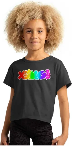 Vista 3 de XOMG POP Neon Glow Rainbow Logo - Camiseta juvenil para mujer