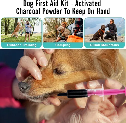 Vista 6 de Carbón activado para perros, gatos y todas las mascotas, carbón para intoxicación de perros, malestar digestivo y alivio de gases, soporte hepático