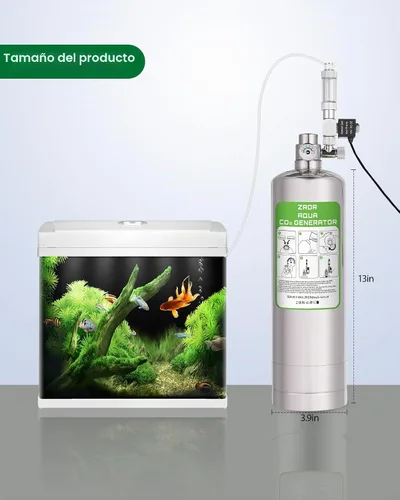 Vista 5 de Sistema de Co2 de acuario de 2L con manómetro para plantas de acuario