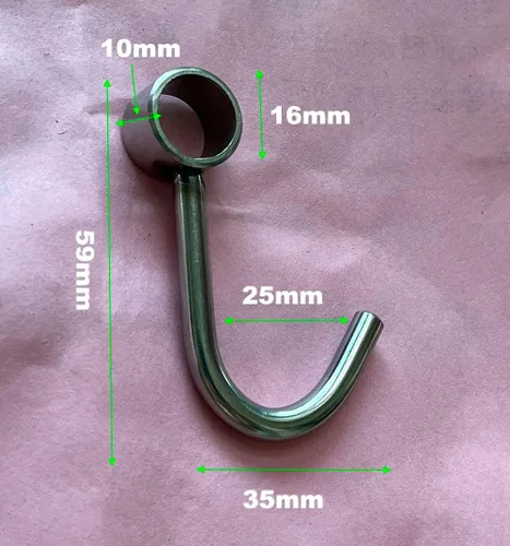 Vista 3 de Estante organizador de utensilios de cocina de acero inoxidable de 16.5 pulgadas con ganchos móviles para cacerola, cuchara, toalla