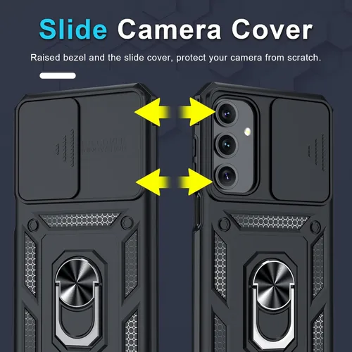 Vista 3 de Janmitta Funda compatible con Samsung Galaxy A16 5G/4G con Cubierta Deslizante Integrada para Lente de Cámara + Protector de Pantalla + Soporte