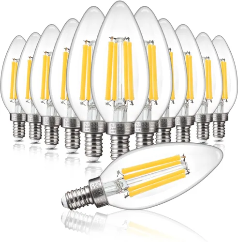 Vista 18 de ALAMPEVER Paquete de 6 bombillas para lámpara de techo, equivalente a 40W, foco E12 de candelabro, foco LED regulable de 330 lm, 2200 K blanco