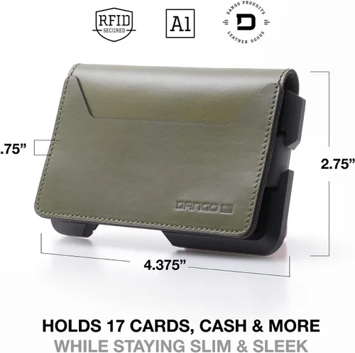 Vista 4 de Dango D01 Dapper EDC Wallet - Hecho en Estados Unidos - Cuero genuino, aluminio CNC y bloqueo RFID