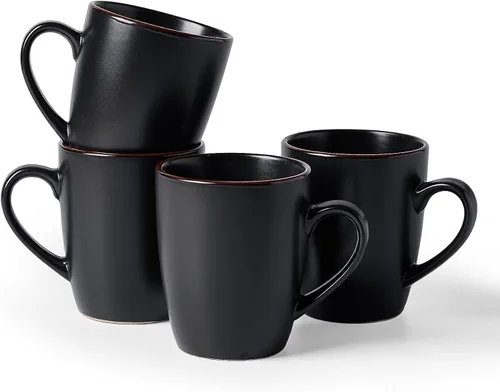 Vista 42 de famiware Venus - Tazas de café para 4, juego de tazas de 12 onzas, taza para beber con asa para café, té, cacao, leche, carbón