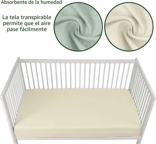 Vista 3 de GUNTAIL Sábanas para cuna de bebé para niños y niñas, paquete de 2 sábanas ajustables para cuna estándar y colchón de niño pequeño, sábana