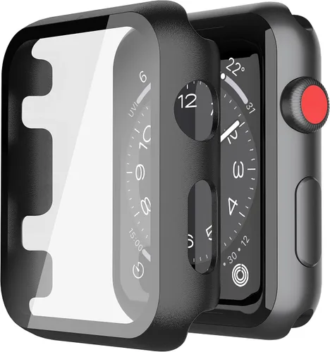 Vista 32 de Misxi Juego de 2 Fundas de Vidrio Templado Compatibles con Apple Watch Series 3 y Series 2 de 1.496 Pulgadas, Protector de Pantalla de Policarbonato