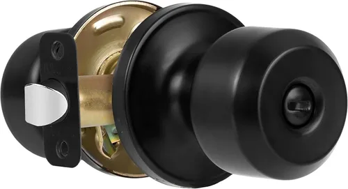 Vista 8 de Ilyapa - Pomo de puerta para interiores del hogar, manija redonda para puerta sin llave, color bronce aceitado Locking, For Bedroom or Bathroom