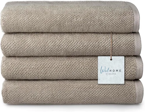 Vista 14 de Welhome Franklin - Juego de 6 toallas 100% de algodón con textura, 600 GSM, suaves y lujosas, 2 toallas de baño, 2 toallas de mano, 2 paños