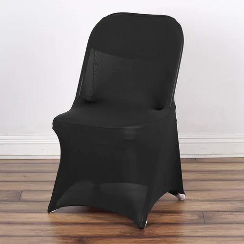 Vista 6 de BalsaCircle - 50 fundas para sillas plegables elásticas de elastano negro para fiestas, bodas, decoración de ropa de cama, comedor, ceremonia