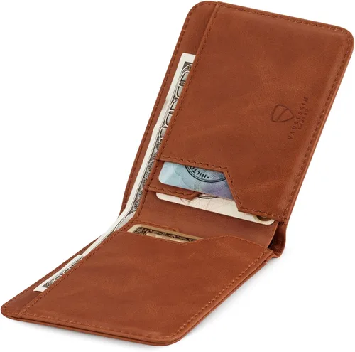 Vista 2 de Vaultskin MANHATTAN - Cartera plegable minimalista delgada y tarjetero de crédito con bloqueo RFID e ideal para bolsillo frontal