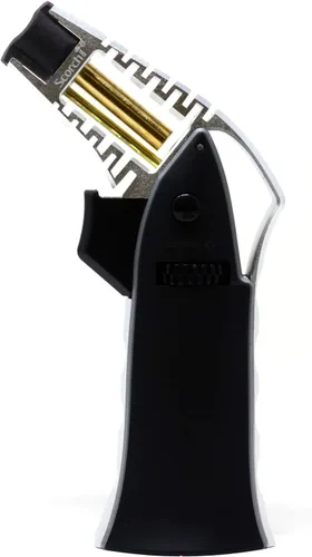Vista 16 de Antorcha Scorch Torch de 6.75" de aluminio, ajustable, recargable con butano, fabricada con CNC, portátil, en caja de regalo (Rojo #1)
