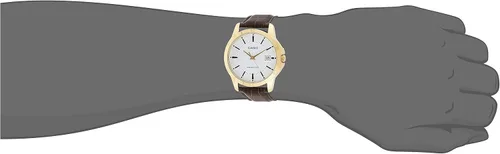 Vista 4 de Casio MTP-V004GL-7A Reloj de cuarzo con fecha para hombre con piel auténtica