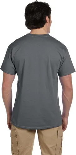 Vista 2 de Camiseta Fruit of the Loom 100% algodón, 5 oz, Moderno Equipada, Carbón Gris